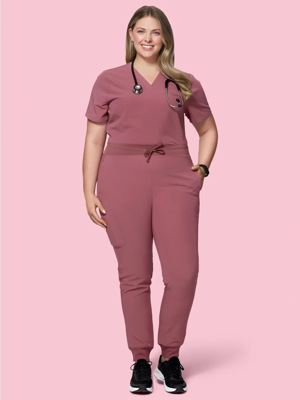 2XL Petite Women’s Mandala Mauve scrub set joggers